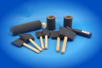 Flock adhesive brushes